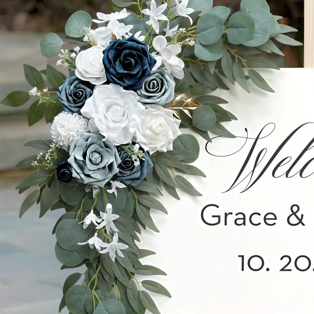 Senior Sign Flower Dark Blue