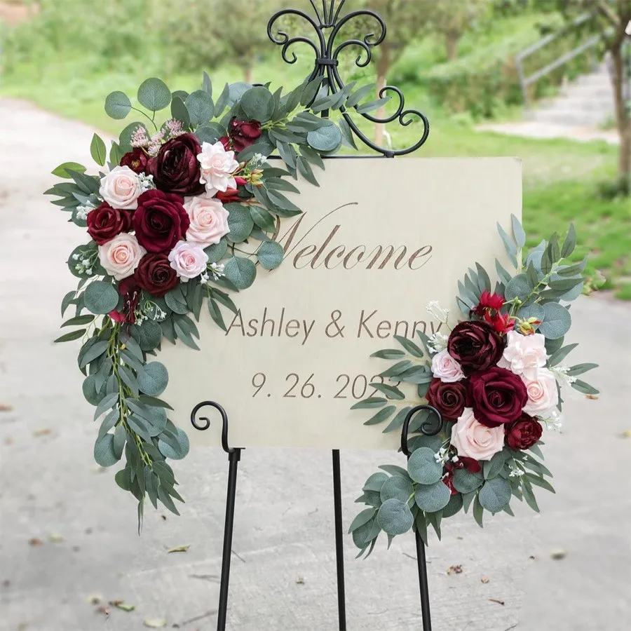 Senior Sign Flower Burgundy