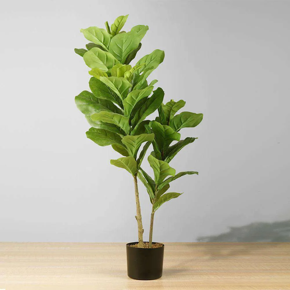Rich Artificial Fiddle Leaf Potted Plant (Multiple Size）