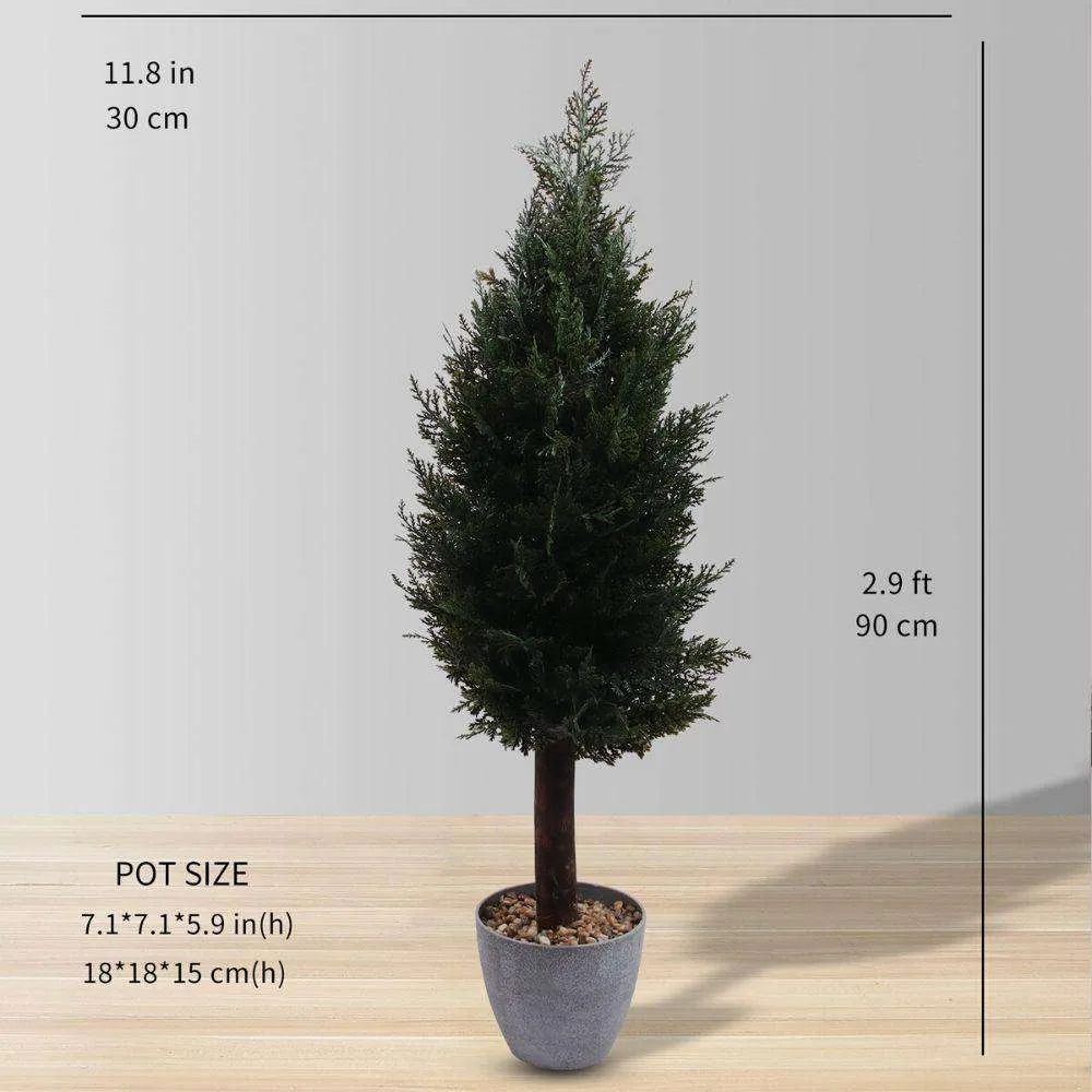 Faux Potted Cedar Topiary Plant (Multiple Size)
