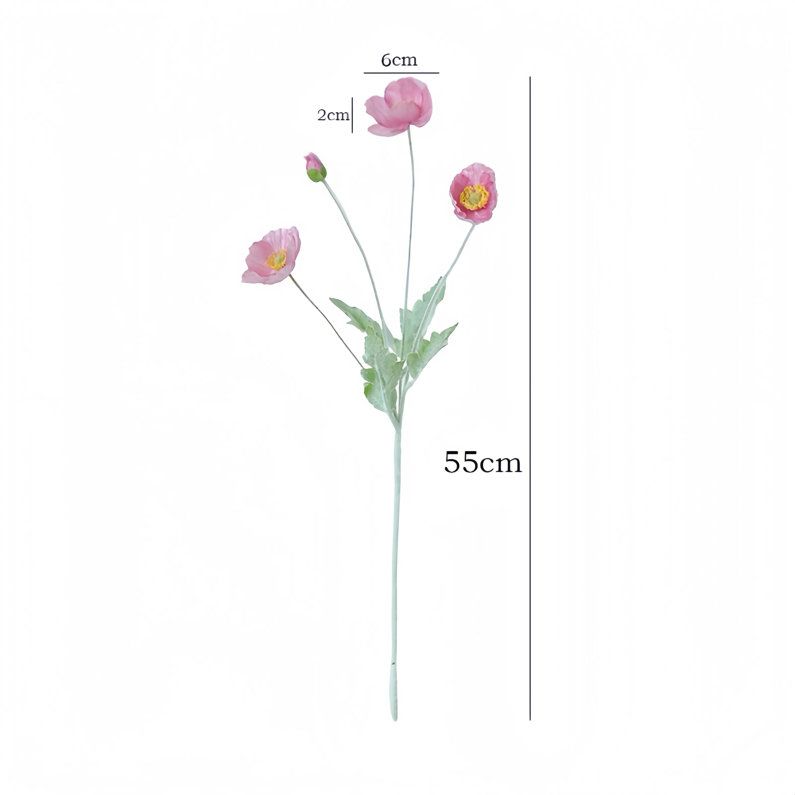 Faux Flocked Poppy Flower Arrangement