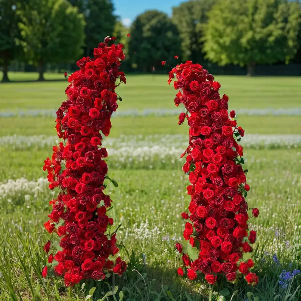 Flower Arch  Floral Pillars For Party Decor Including Frame