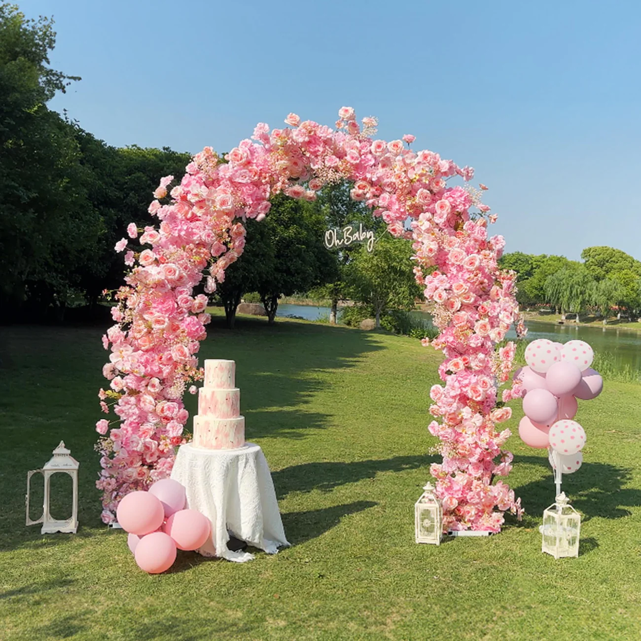 Flower Arch Artificial Florals Backdrop Proposal Wedding Party Decor