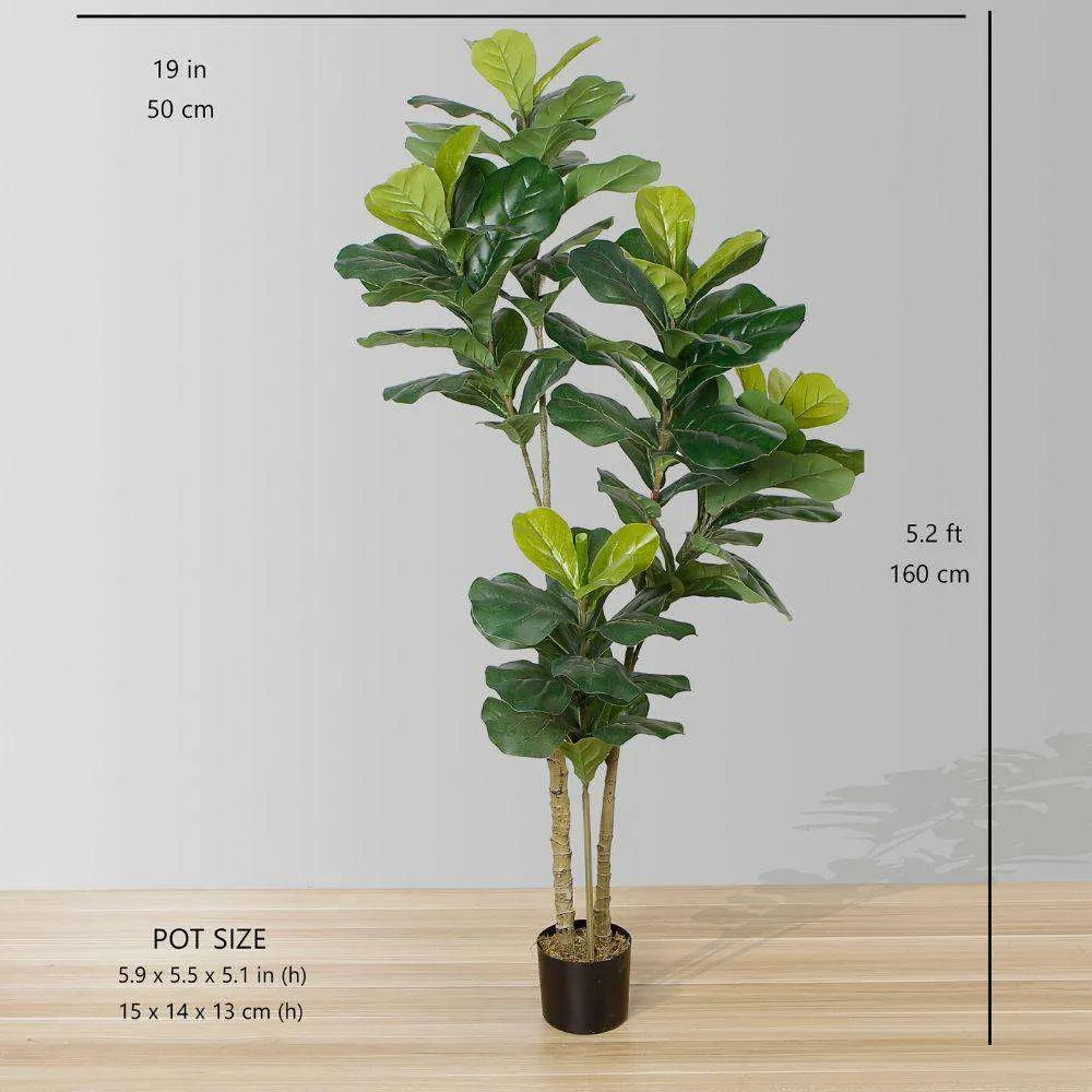 Rich Artificial Fiddle Leaf Potted Plant (Multiple Size）