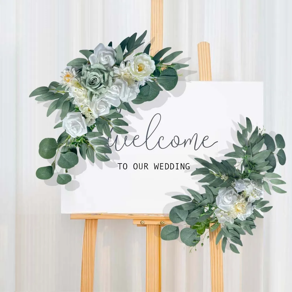 Sign Flower Green&White