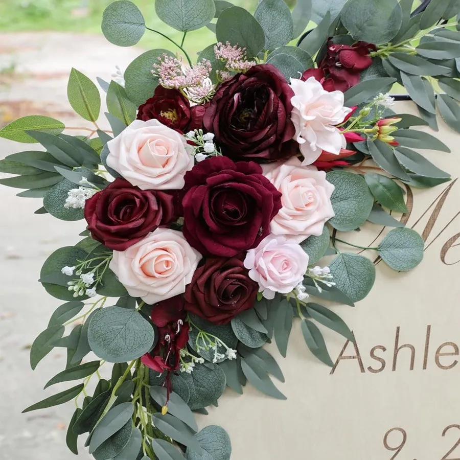 Senior Sign Flower Burgundy