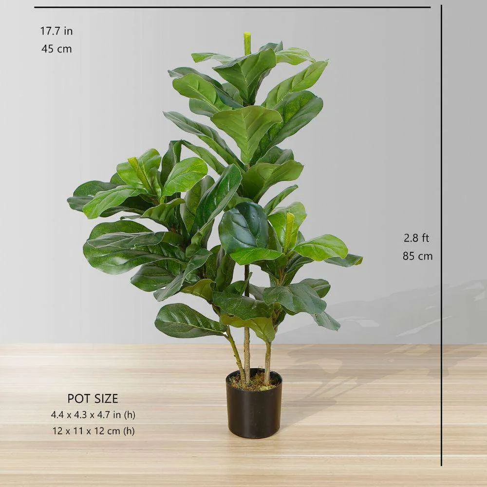 Rich Artificial Fiddle Leaf Potted Plant (Multiple Size）