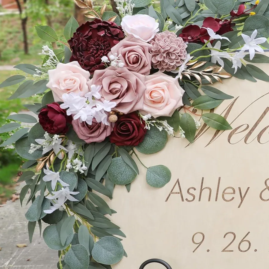 Senior Sign Flower Gray Pink & Burgundy