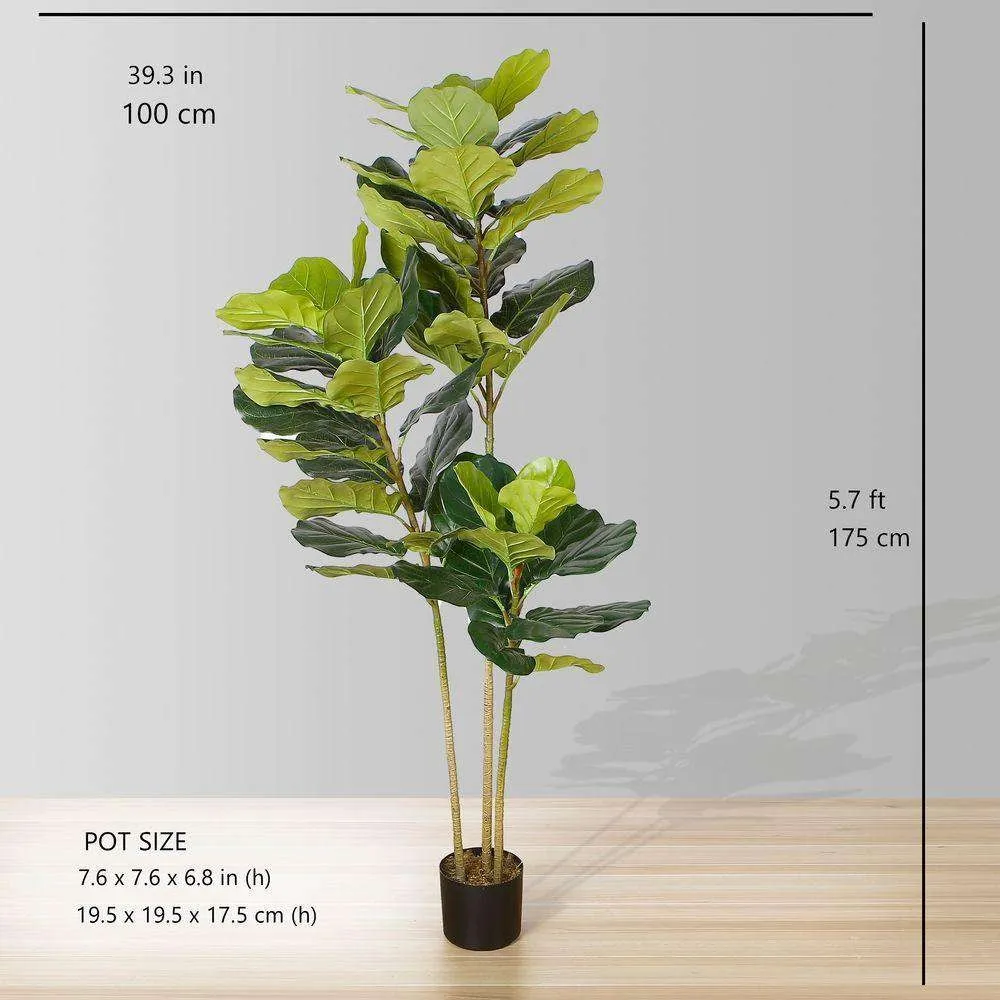 Lyrata Artificial Fiddle Leaf Potted Plant (Multiple Sizes)
