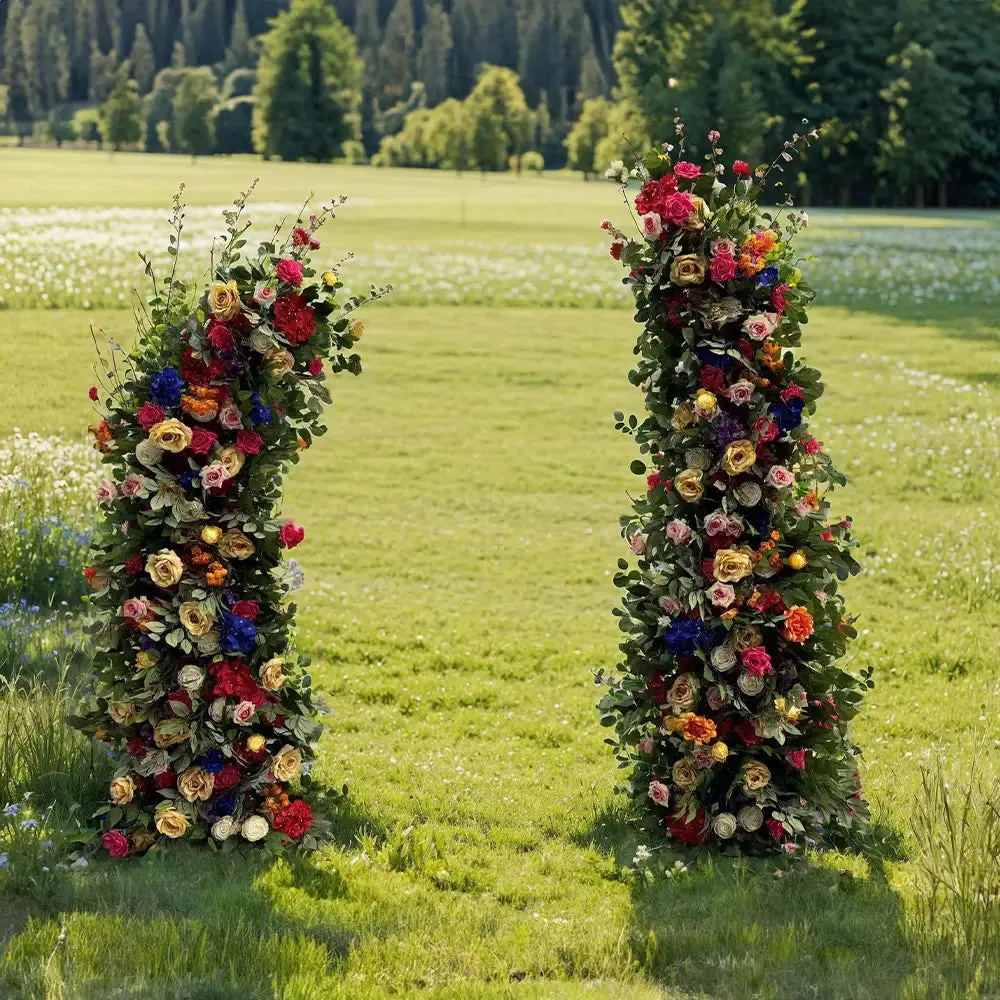 Flower Arch  Floral Pillars For Party Decor Including Frame