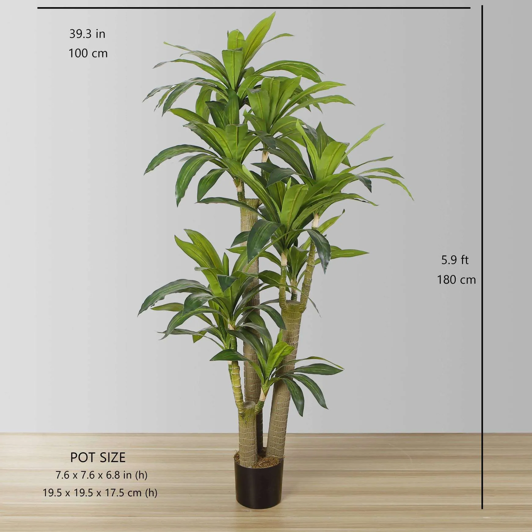 Artificial Draecena Tree Potted Plant (Multiple Sizes)