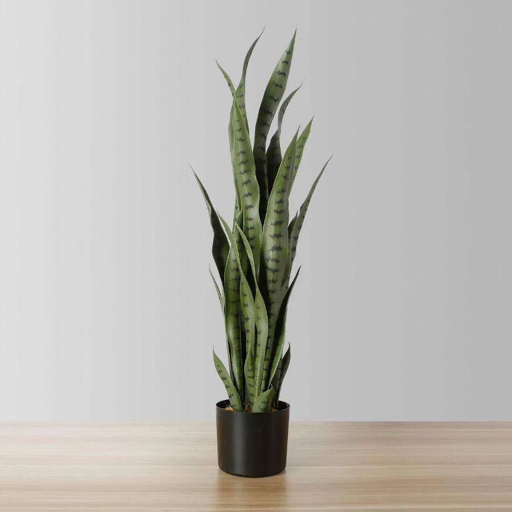 Artificial Snake Sansevieria Green Potted Plant