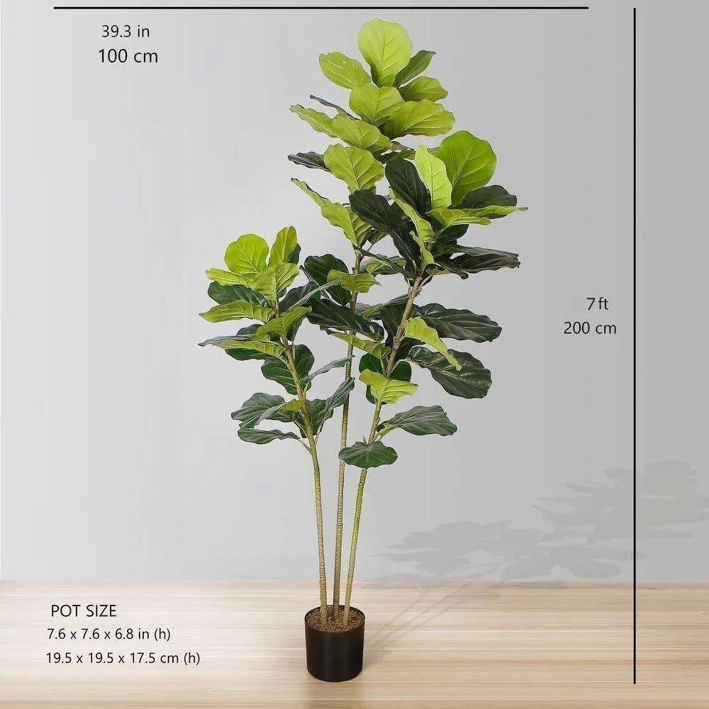 Lyrata Artificial Fiddle Leaf Potted Plant (Multiple Sizes)