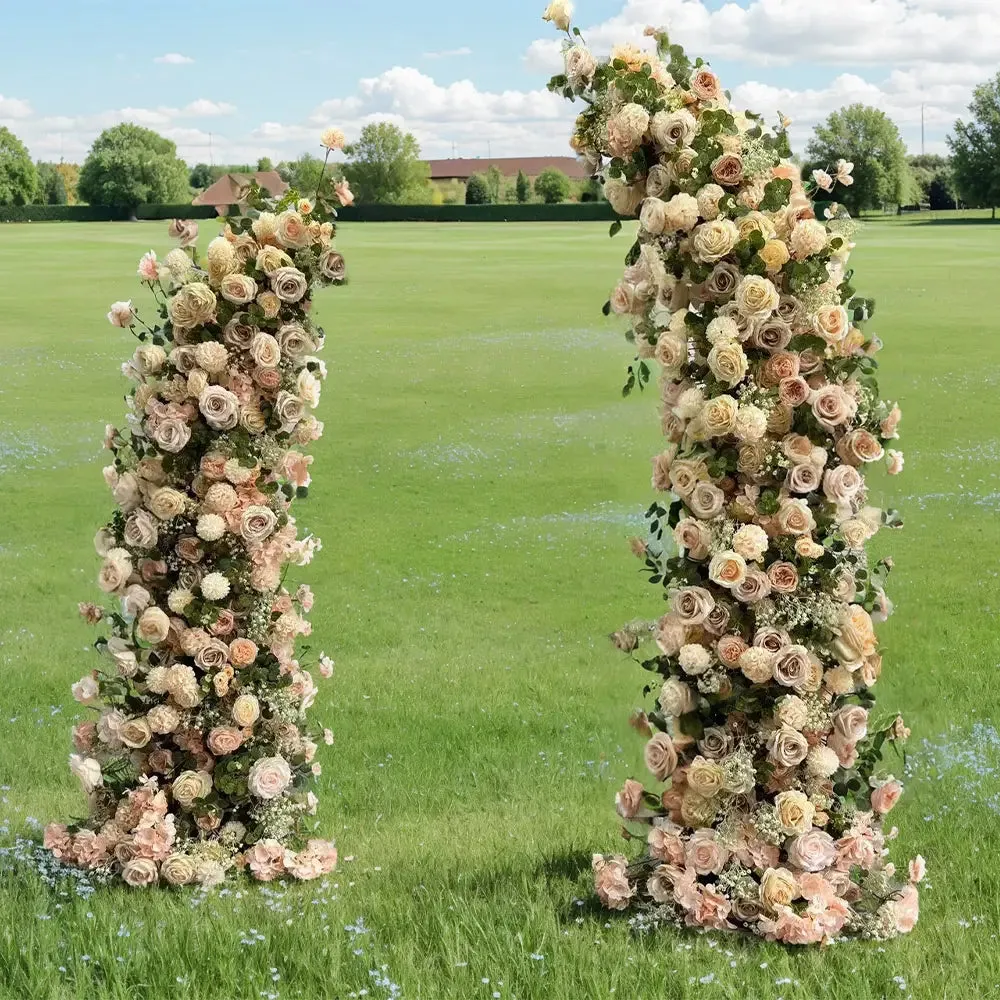 Flower Arch  Floral Pillars For Party Decor Including Frame