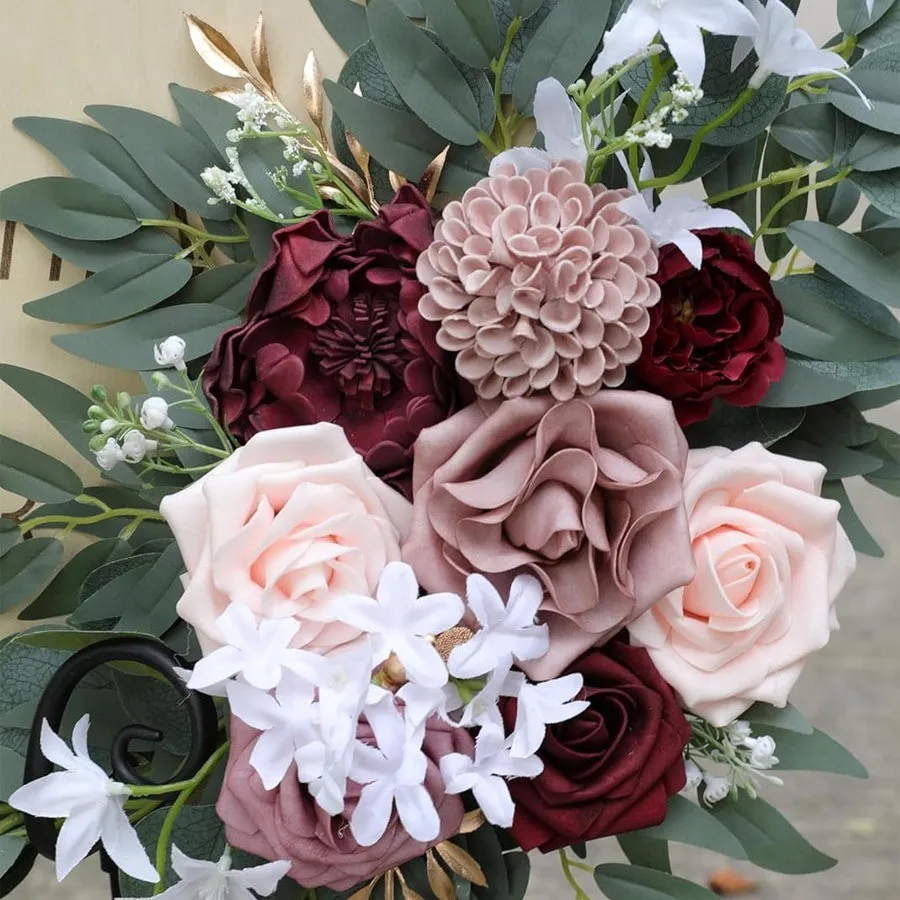 Senior Sign Flower Gray Pink & Burgundy