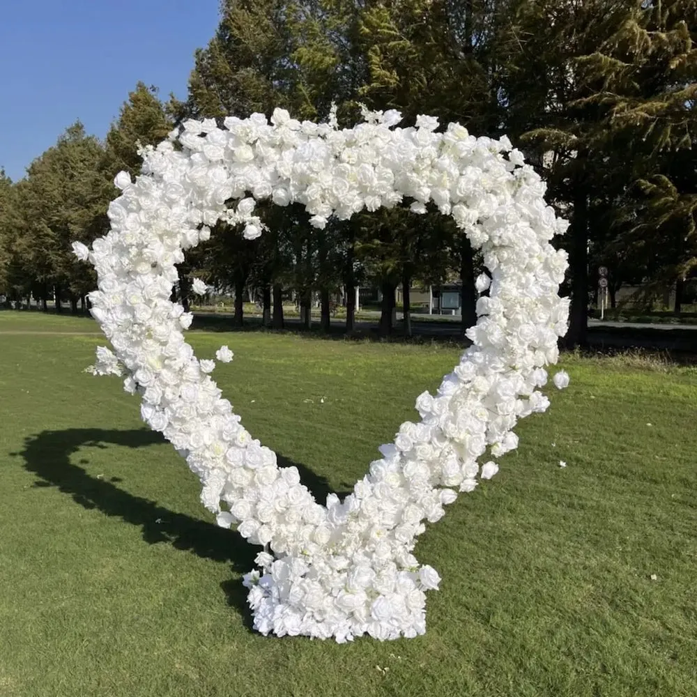 YBLIOUKE Heart Shaped  Floral Arch Set Proposal Wedding Party Decor