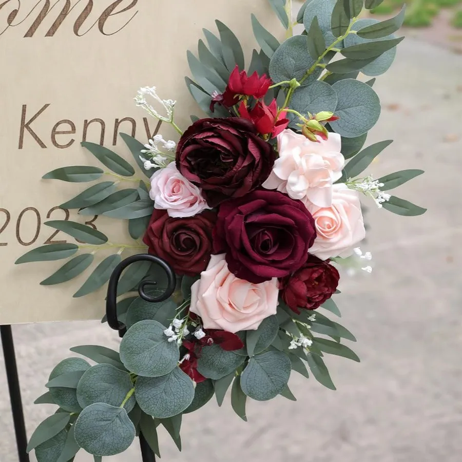 Senior Sign Flower Burgundy