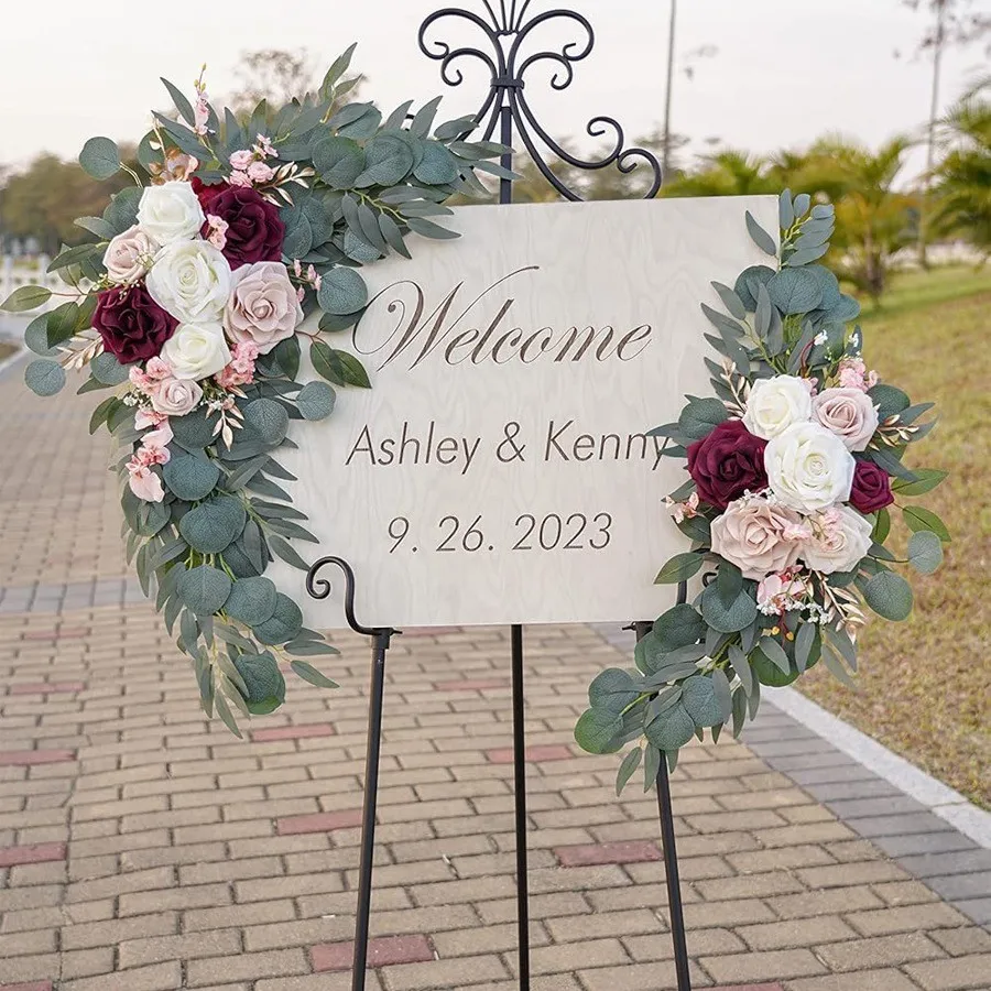 Senior Sign Flower White & Burgundy
