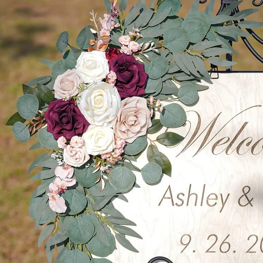 Senior Sign Flower White & Burgundy