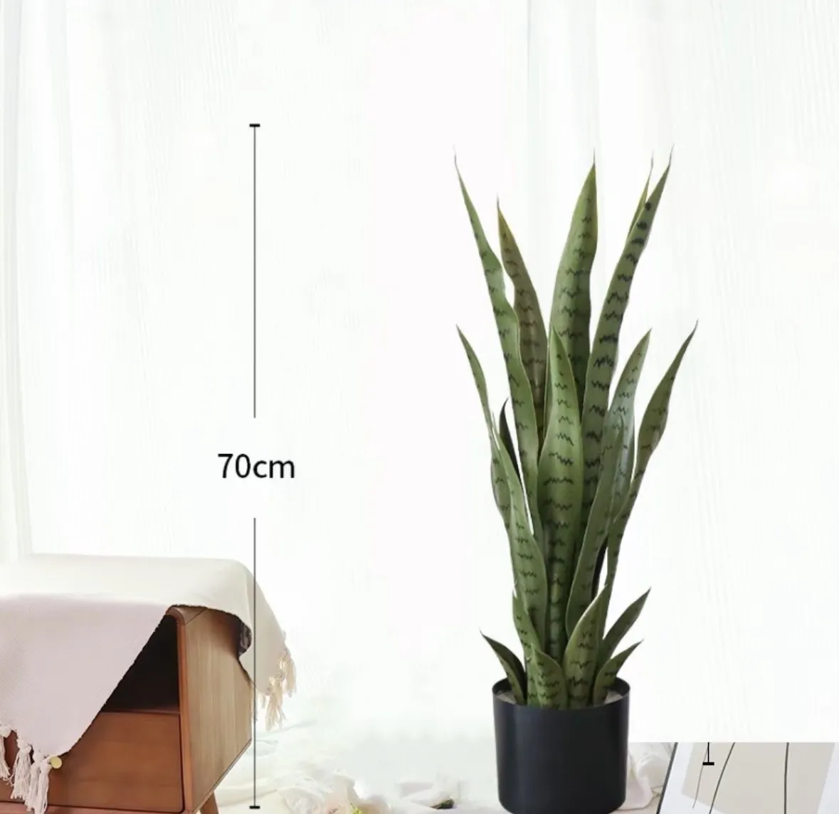 Artificial Snake Sansevieria Green Potted Plant