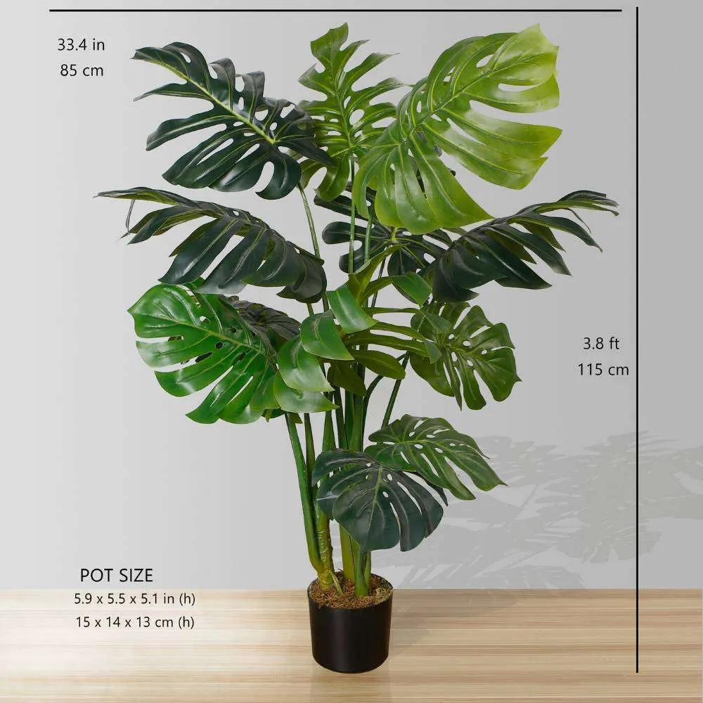 Amber Artificial Monstera Potted Plant 45