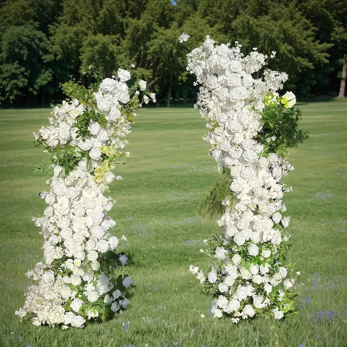 Flower Arch  Floral Pillars For Party Decor Including Frame