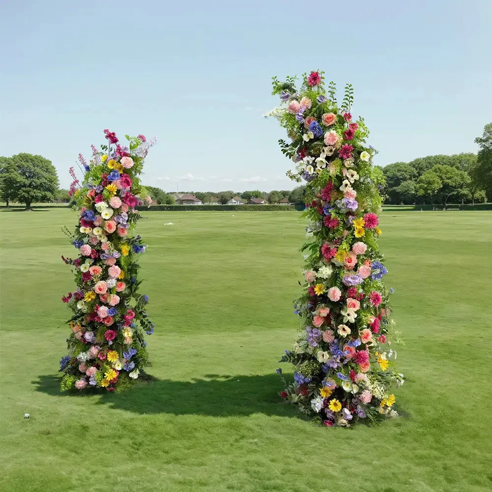 Flower Arch  Floral Pillars For Party Decor Including Frame