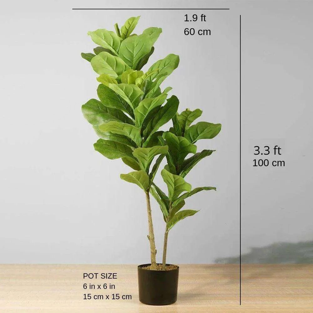 Rich Artificial Fiddle Leaf Potted Plant (Multiple Size）