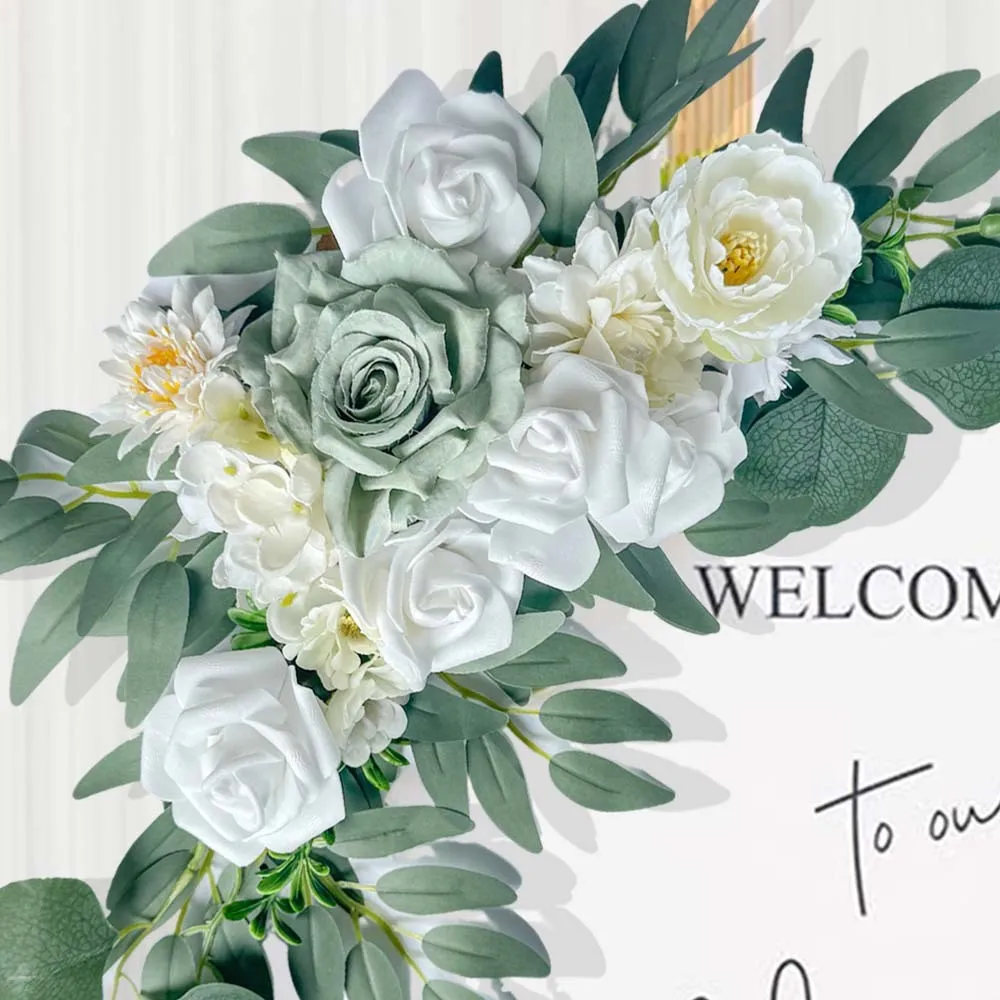Sign Flower Green&White